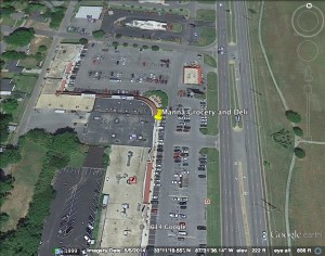 Aerial photo of Manna Grocery and Deli. Credit: Google Earth